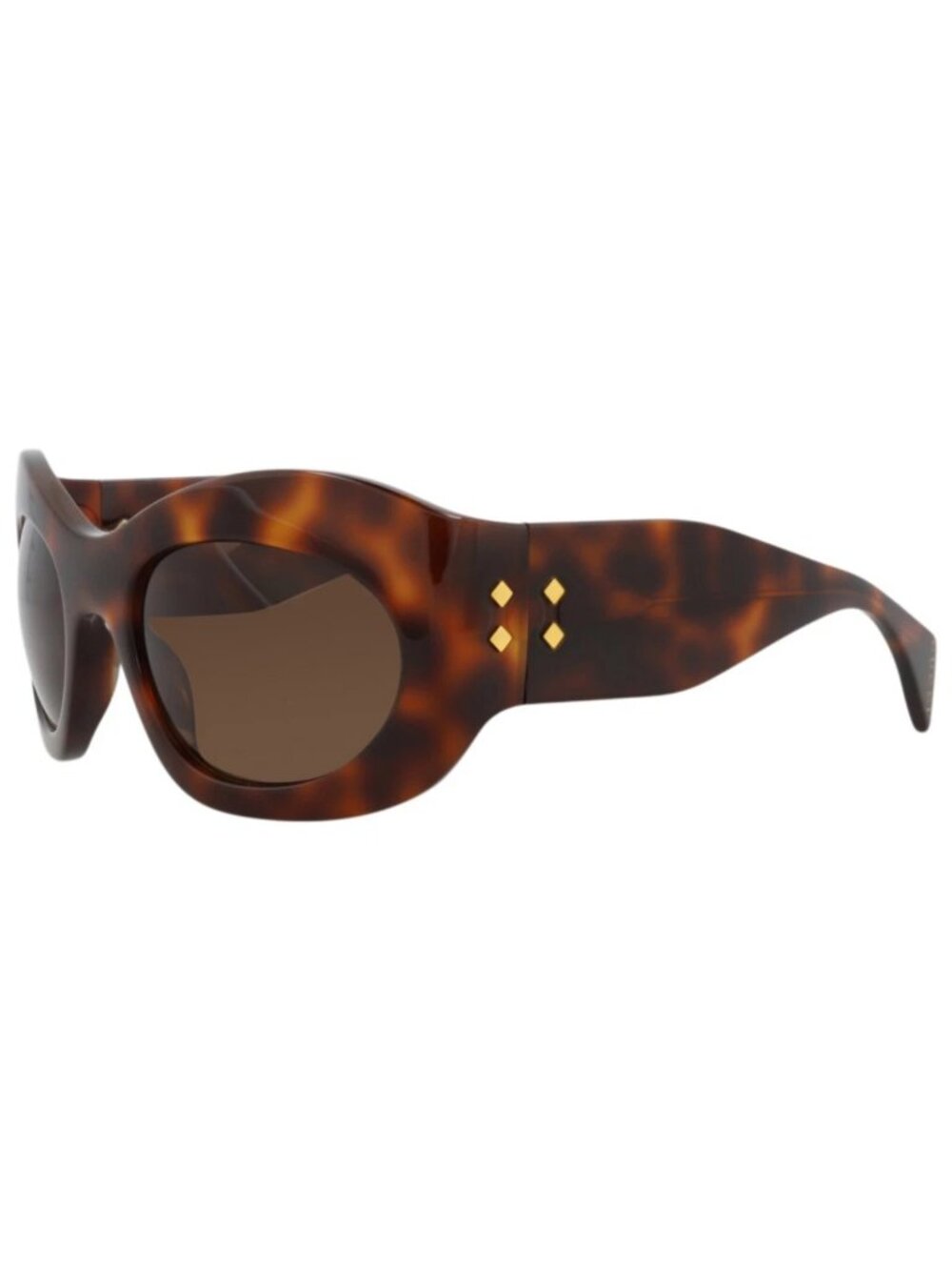New Gucci Women's Sunglasses Shield Wrap Recycled Acetate Frame Unisex Havana